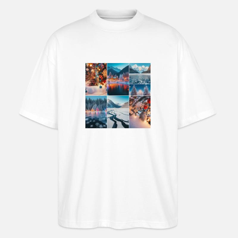 Weihnachten am See - Stanley/Stella Oversized Unisex Bio T-Shirt Blaster 2.0 - Weiß