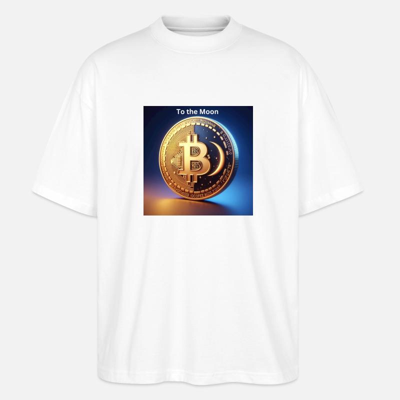 Bitcoin To the Moon - Stanley/Stella Oversized Unisex Bio T-Shirt Blaster 2.0 - Weiß