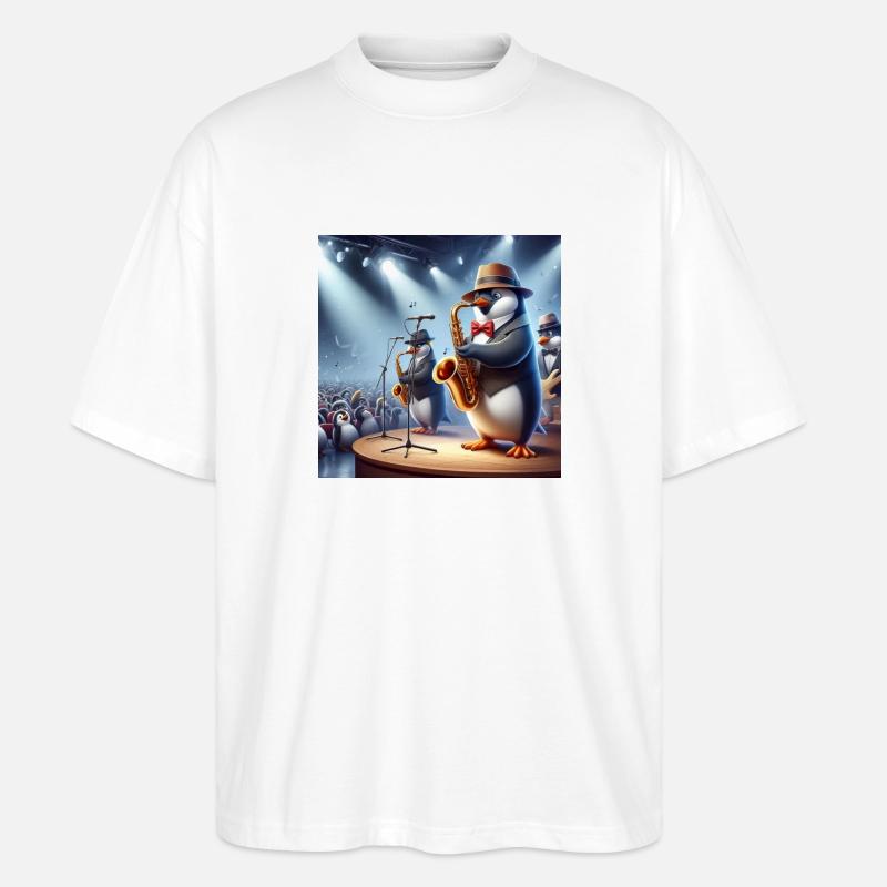 Mr Pingu - Stanley/Stella Oversized Unisex Bio T-Shirt Blaster 2.0 - Weiß