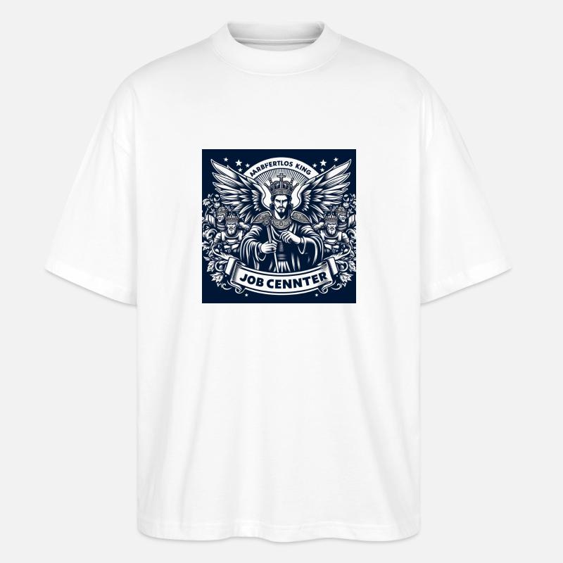 Arbeitslos King - Stanley/Stella Oversized Unisex Bio T-Shirt Blaster 2.0 - Weiß