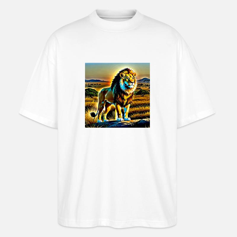 Löwe - Stanley/Stella Oversized Unisex Bio T-Shirt Blaster 2.0 - Weiß