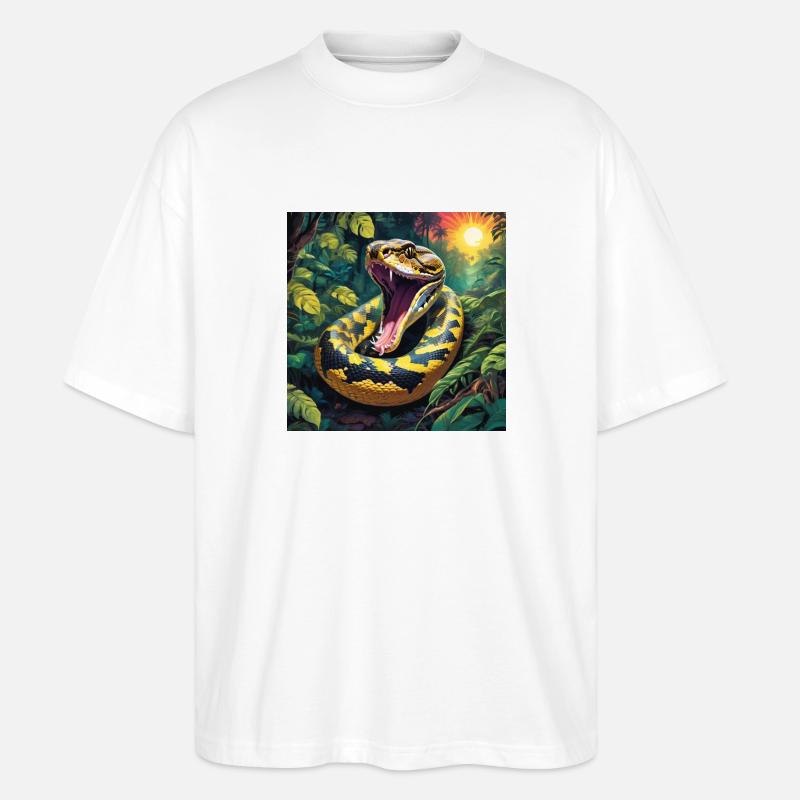 Serpent python - T-shirt bio Blaster 2.0 coupe oversize Stanley/Stella Unisexe - blanc