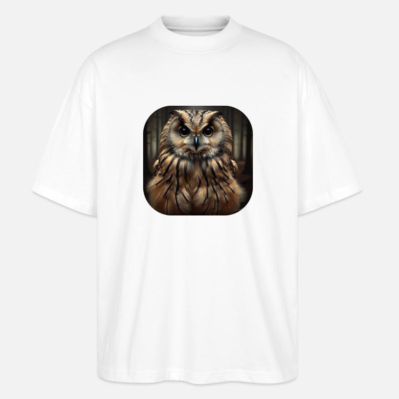 Eule - Stanley/Stella Oversized Unisex Bio T-Shirt Blaster 2.0 - Weiß