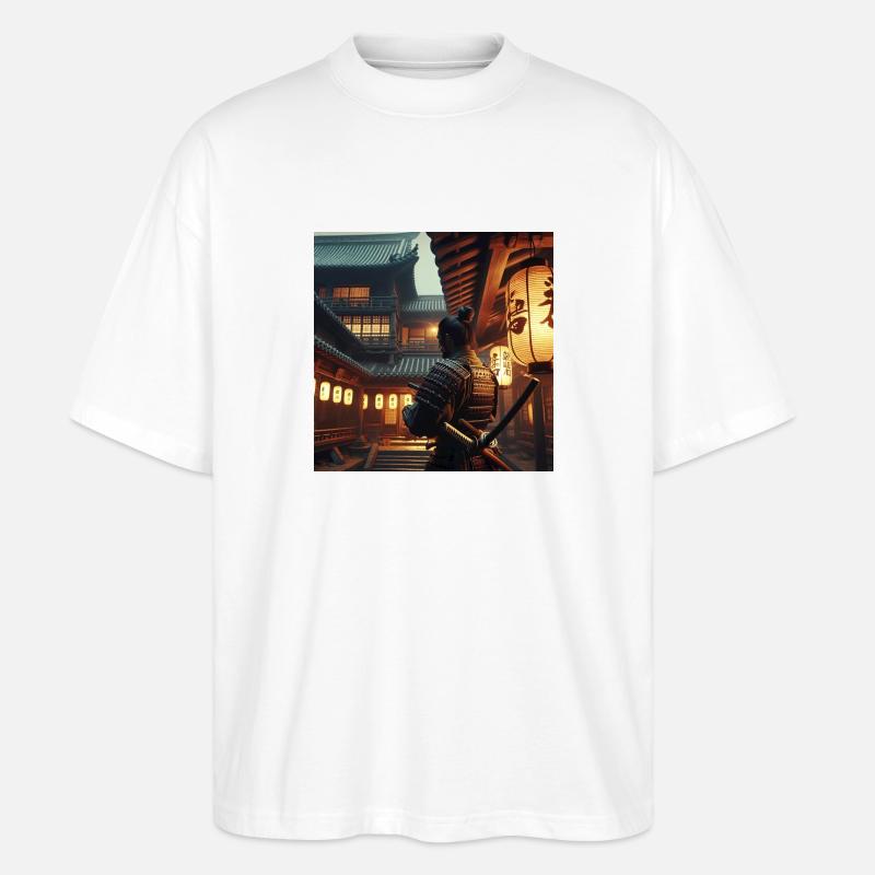 Samurai mit Schwert - Stanley/Stella Oversized Unisex Bio T-Shirt Blaster 2.0 - Weiß