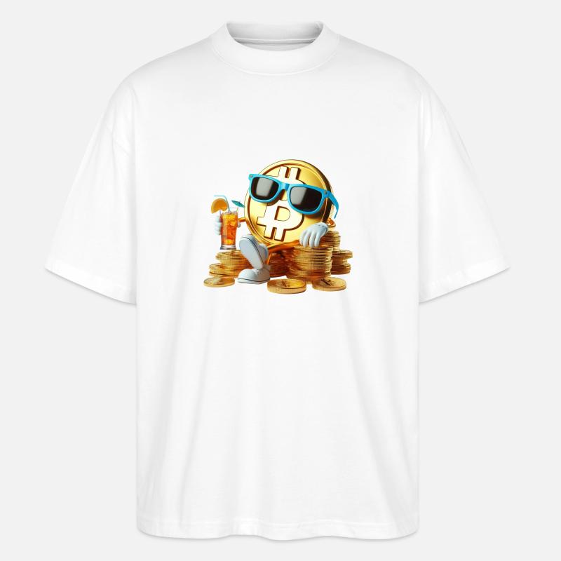 Abschreckender Bitcoin - Stanley/Stella Oversized Unisex Bio T-Shirt Blaster 2.0 - Weiß