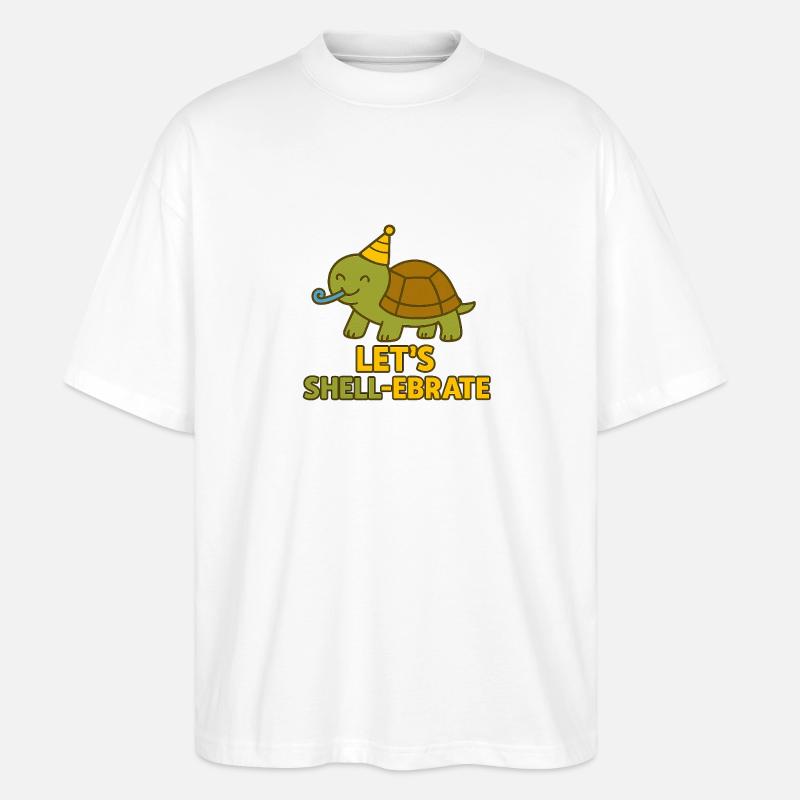 Let's Shell-ebrate – Party Turtle Edition - Stanley/Stella Oversized Unisex Bio T-Shirt Blaster 2.0 - Weiß