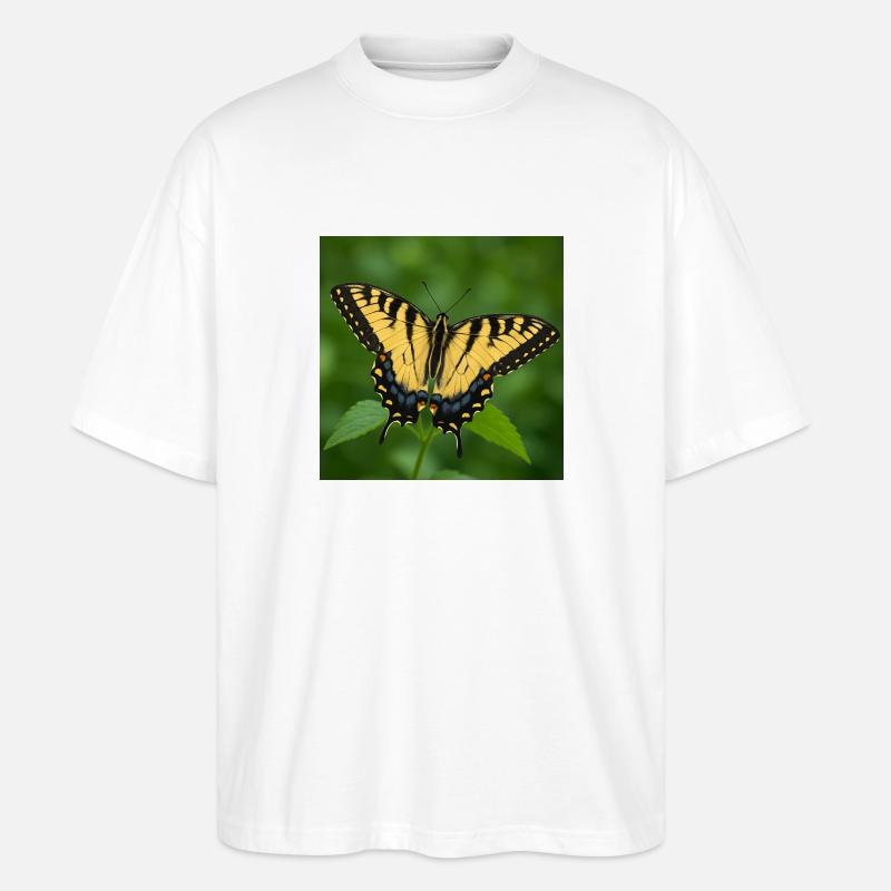 Eastern Tiger swallowtail - Stanley/Stella Oversized Unisex Organic T-shirt Blaster 2.0 - white