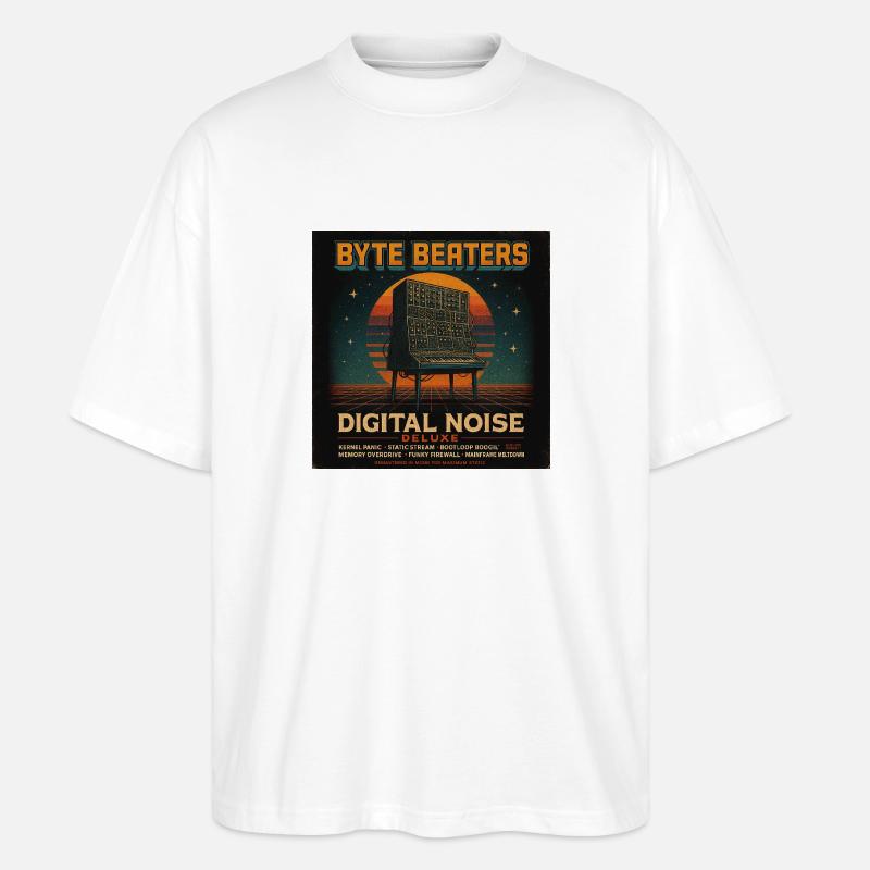 Byte Beaters by Nerogear - Stanley/Stella Oversized Unisex Bio T-Shirt Blaster 2.0 - Weiß
