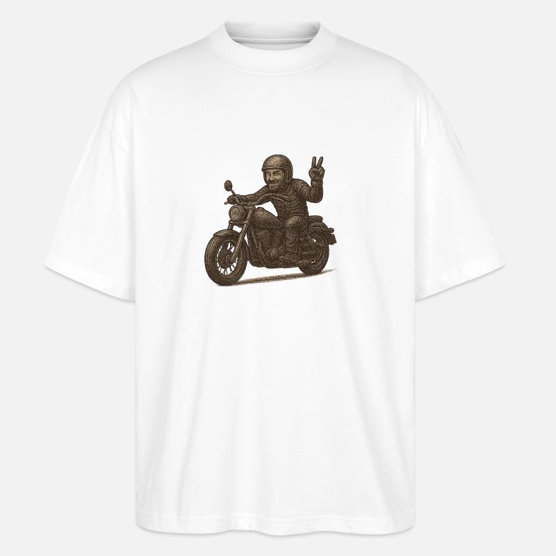 biker 2 - Stanley/Stella Oversized Unisex Bio T-Shirt Blaster 2.0 - Weiß
