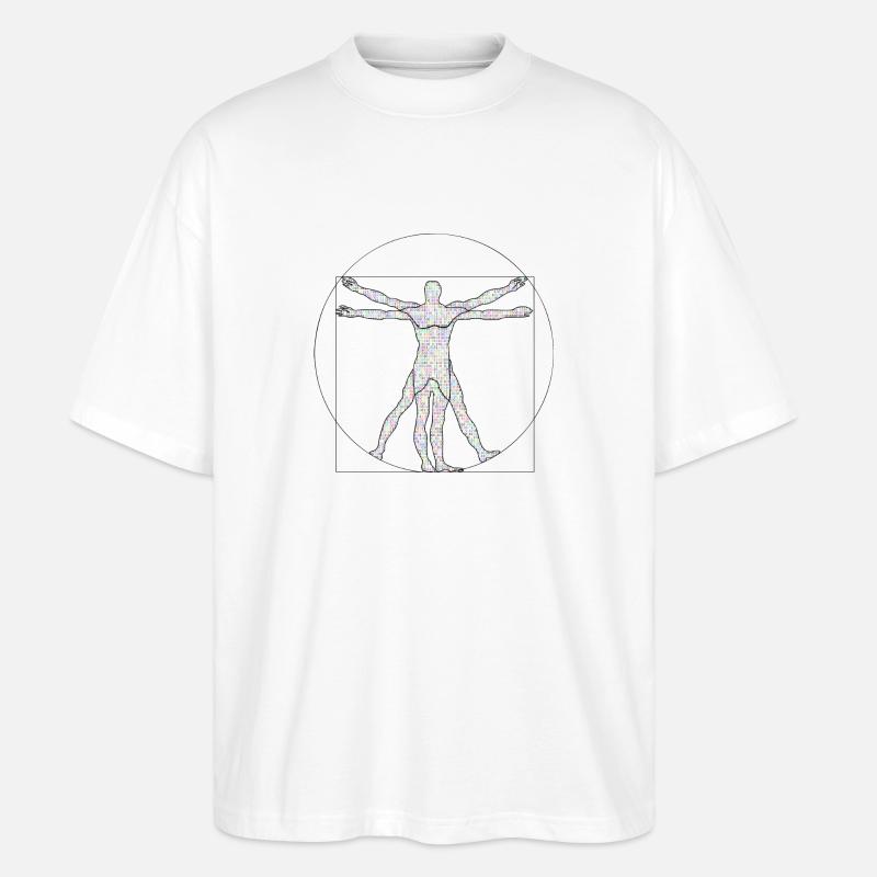 Da Vinci Programmierer Geschenkidee - Stanley/Stella Oversized Unisex Bio T-Shirt Blaster 2.0 - Weiß