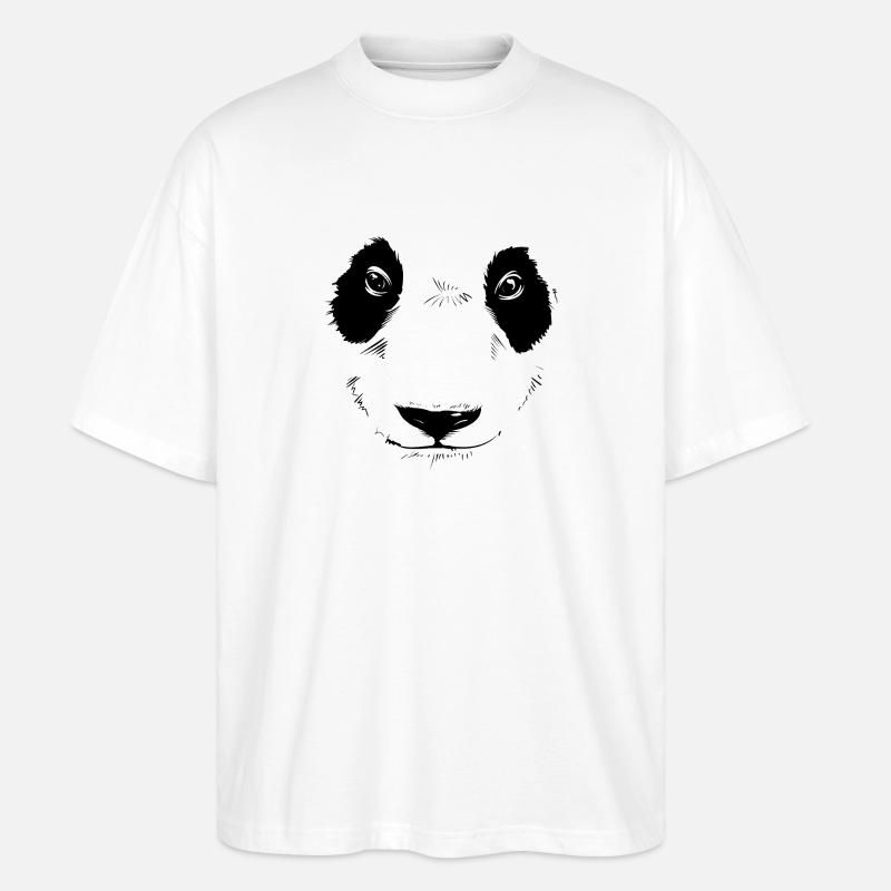 Panda (Scary) - Stanley/Stella Oversized Unisex Bio T-Shirt Blaster 2.0 - Weiß