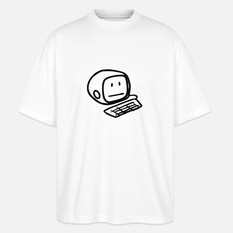 Computersmiley (Schwarz) - Stanley/Stella Oversized Unisex Bio T-Shirt Blaster 2.0 - Weiß