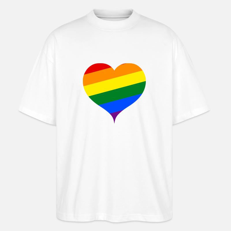 Das Regenbogen-Herz ;) - Stanley/Stella Oversized Unisex Bio T-Shirt Blaster 2.0 - Weiß
