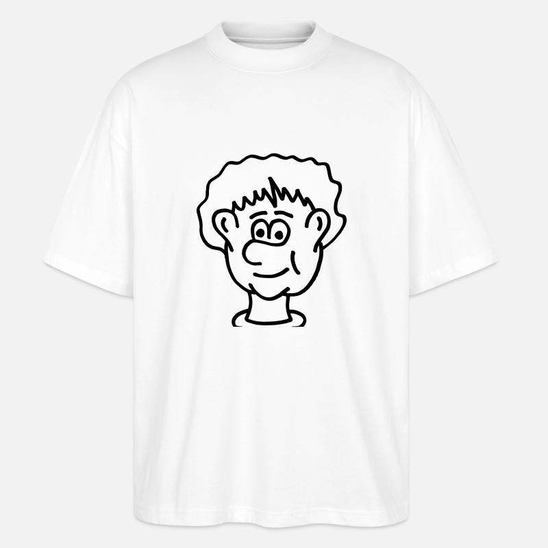 Cooler Comic-Kopf - Stanley/Stella Oversized Unisex Bio T-Shirt Blaster 2.0 - Weiß
