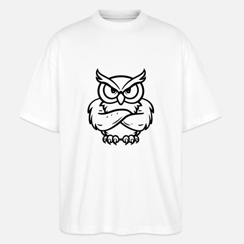 eule comic - Stanley/Stella Oversized Unisex Bio T-Shirt Blaster 2.0 - Weiß