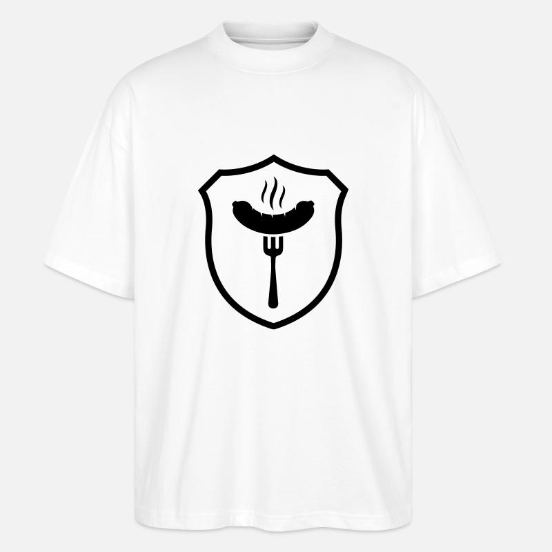 Bratwurst Grill Wappen - Stanley/Stella Oversized Unisex Bio T-Shirt Blaster 2.0 - Weiß