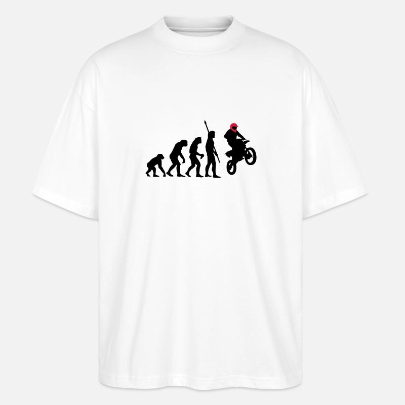evolution_motorbike_stunt_a_2c - Stanley/Stella Oversized Unisex Organic T-shirt Blaster 2.0 - white