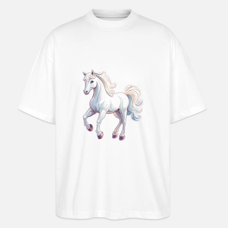 Pferd - Stanley/Stella Oversized Unisex Bio T-Shirt Blaster 2.0 - Weiß