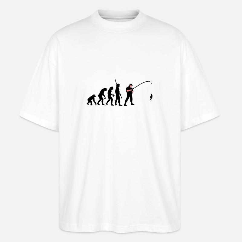evolution_angler_a_2c_fisch - Stanley/Stella Oversized Unisex Bio T-Shirt Blaster 2.0 - Weiß