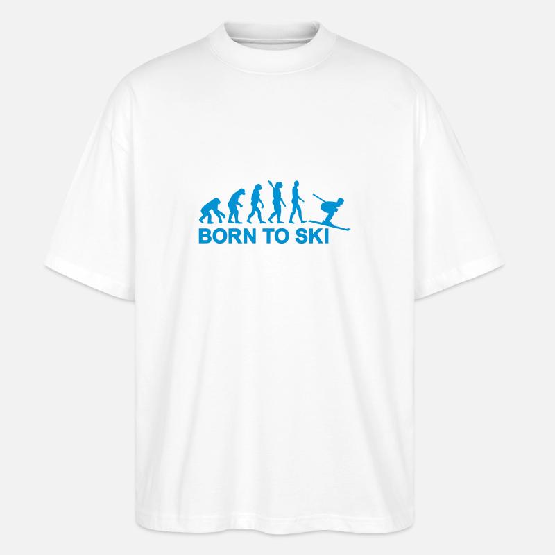 Évolution Ski - T-shirt bio Blaster 2.0 coupe oversize Stanley/Stella Unisexe - blanc