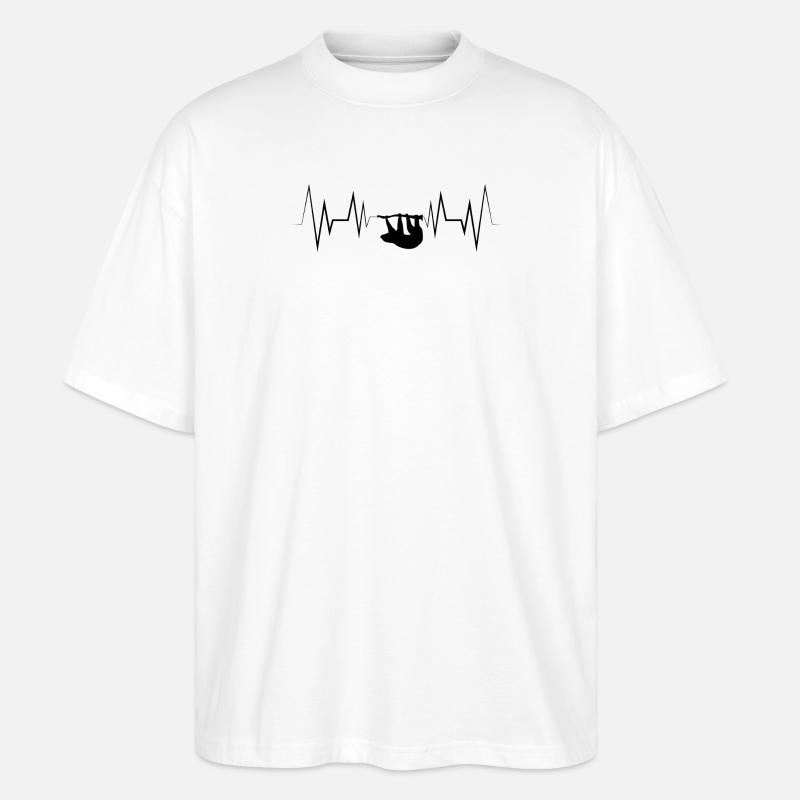 Heartbeat Sloth Silhouette - T-shirt bio Blaster 2.0 coupe oversize Stanley/Stella Unisexe - blanc