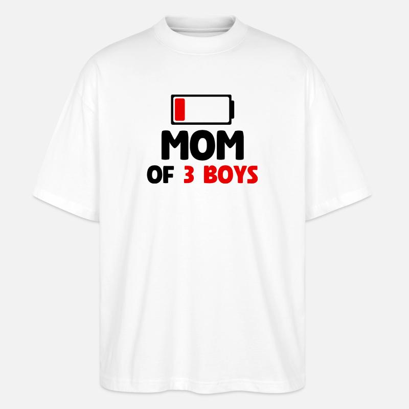 Maman de 3 garçons - T-shirt bio Blaster 2.0 coupe oversize Stanley/Stella Unisexe - blanc
