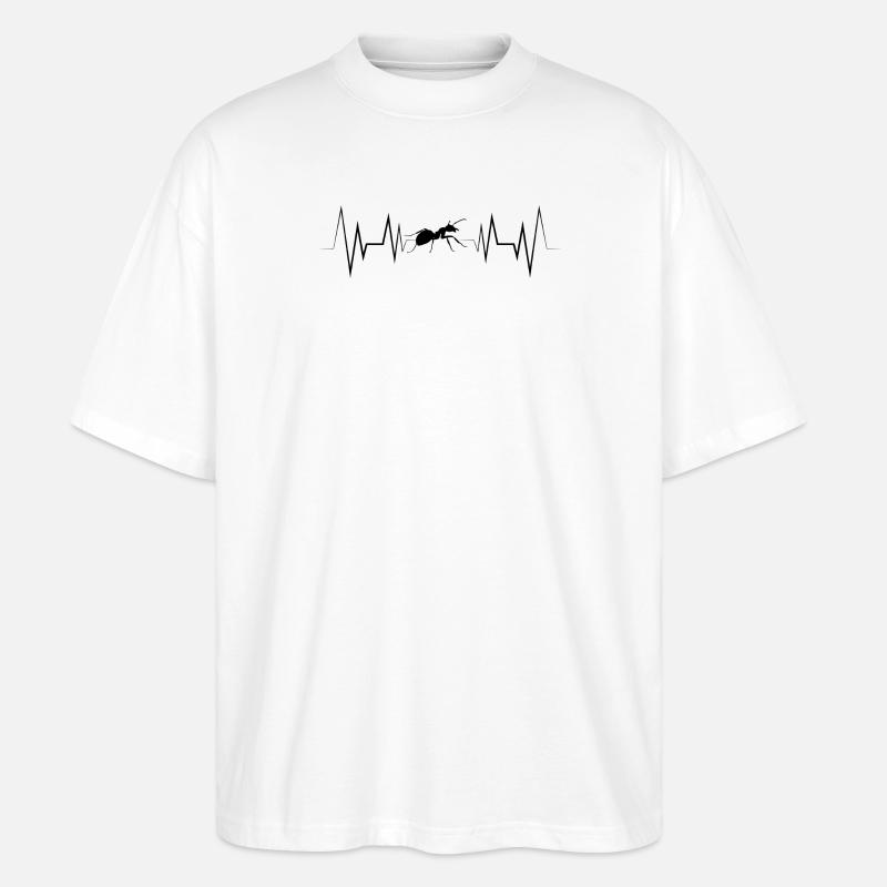 Silhouette de fourmi Heartbeat - T-shirt bio Blaster 2.0 coupe oversize Stanley/Stella Unisexe - blanc