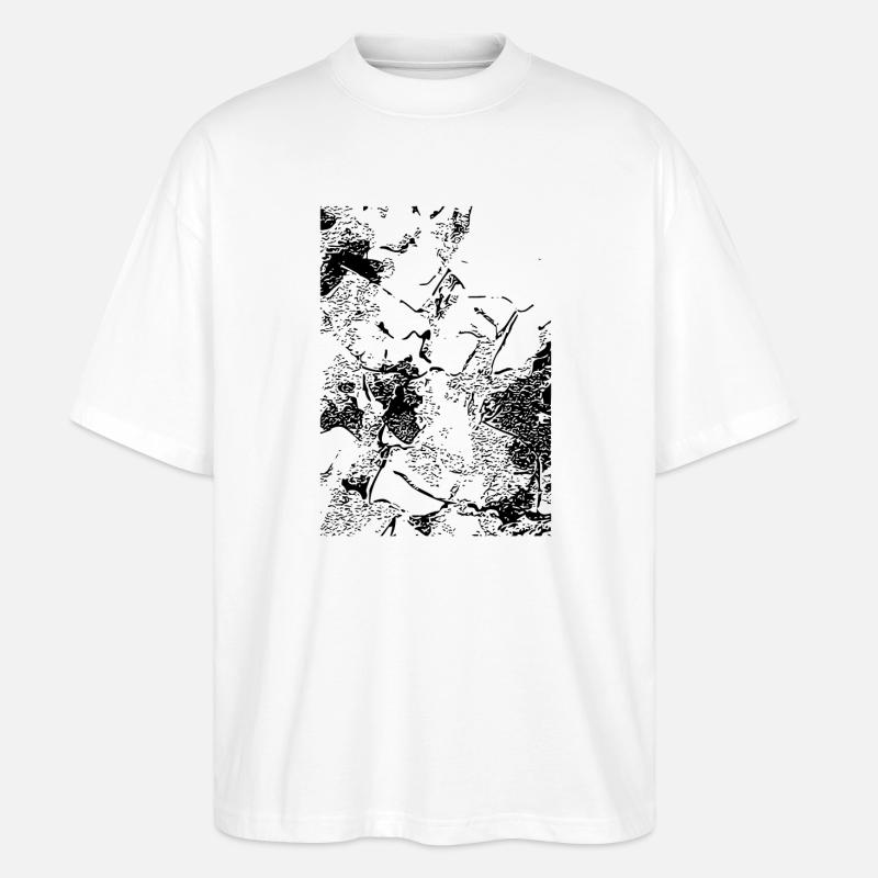 Abstract image / line / black / pattern - Stanley/Stella Oversized Unisex Organic T-shirt Blaster 2.0 - white