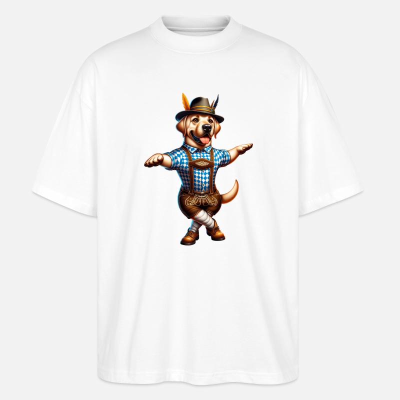 Labrador Retriever Hund Bayern - Stanley/Stella Oversized Unisex Bio T-Shirt Blaster 2.0 - Weiß