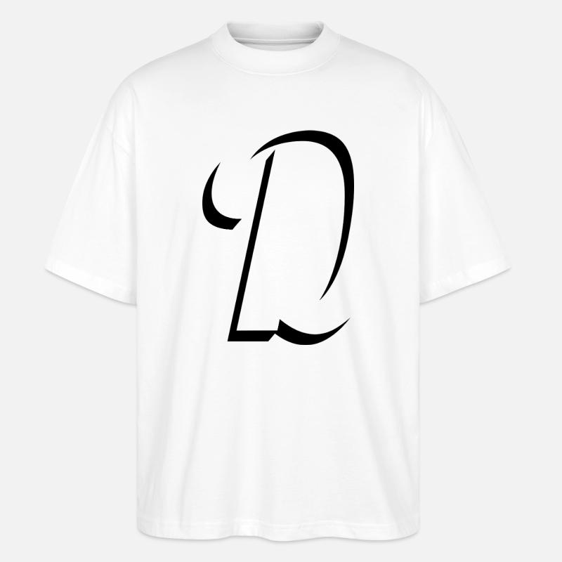 Letter D, Name, der Buchstabe D - Stanley/Stella Oversized Unisex Bio T-Shirt Blaster 2.0 - Weiß