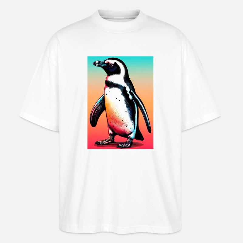 Pinguin - Stanley/Stella Oversized Unisex Bio T-Shirt Blaster 2.0 - Weiß