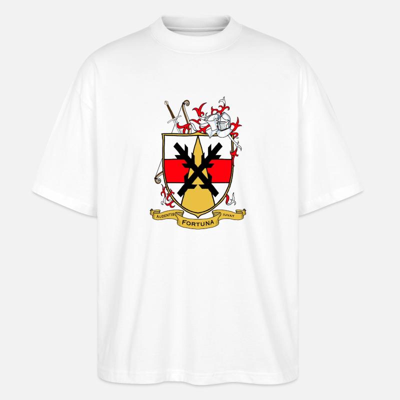 Fortuna Wappen Schild mit Helm - Stanley/Stella Oversized Unisex Bio T-Shirt Blaster 2.0 - Weiß