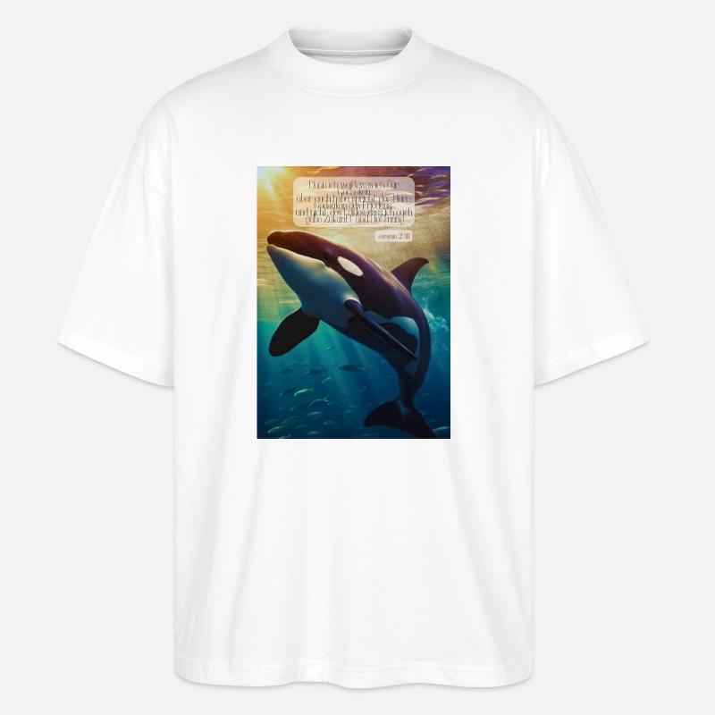 Orca Unterwasser Hoffnungsvers - Stanley/Stella Oversized Unisex Bio T-Shirt Blaster 2.0 - Weiß