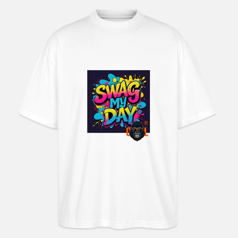Swag My Day Graffiti Splash - Stanley/Stella Oversized Unisex Bio T-Shirt Blaster 2.0 - Weiß