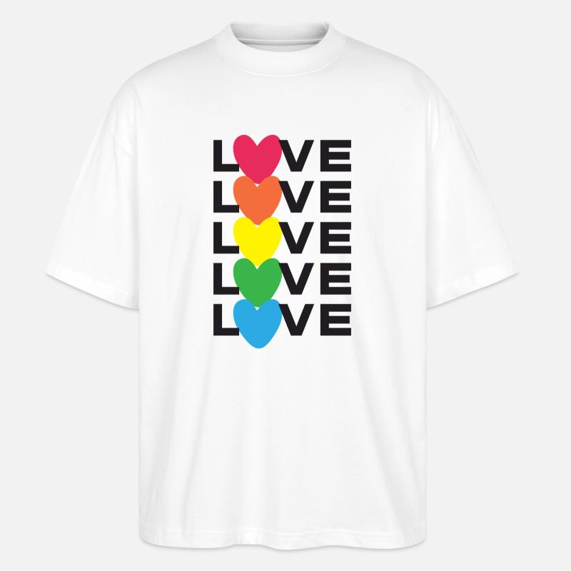 LGBT-Pride-Monat – Liebe ist Liebe - Stanley/Stella Oversized Unisex Bio T-Shirt Blaster 2.0 - Weiß