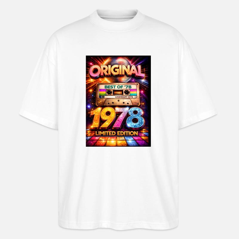 Originale Retro-Disco-Edition von 1978 - Stanley/Stella Oversized Unisex Bio T-Shirt Blaster 2.0 - Weiß