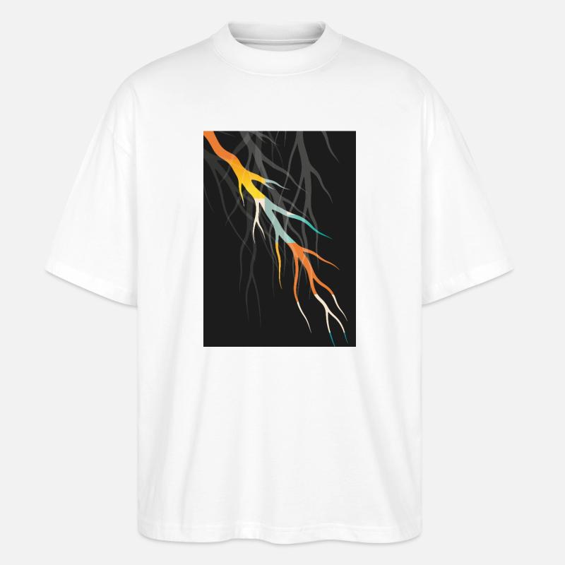 Abstract Root Art Geometric Modern Art - Stanley/Stella Oversized Unisex Organic T-shirt Blaster 2.0 - white