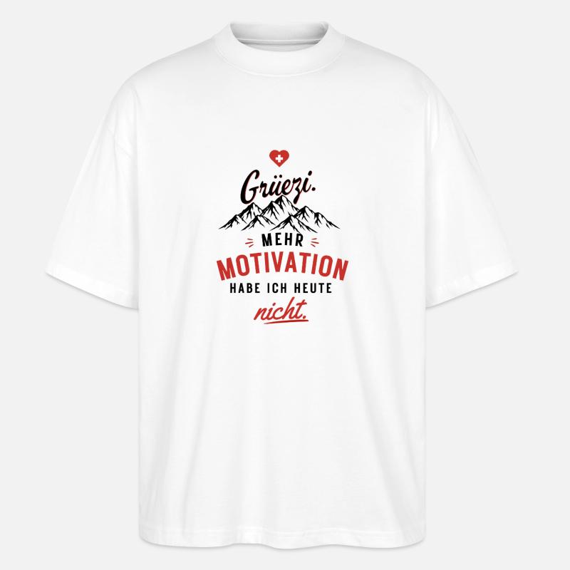 Motivation nicht – Herzrot Script - Stanley/Stella Oversized Unisex Bio T-Shirt Blaster 2.0 - Weiß