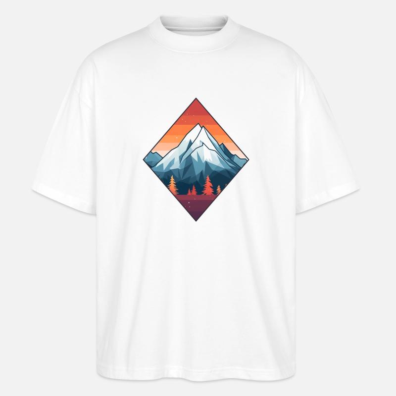Berge im Herbst - Stanley/Stella Oversized Unisex Bio T-Shirt Blaster 2.0 - Weiß