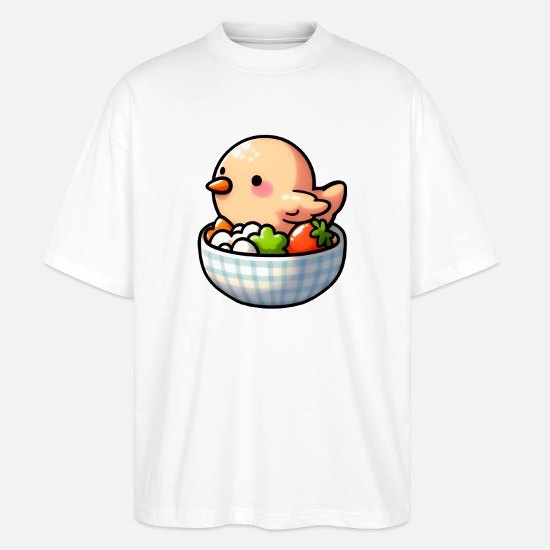 Hühnerfutter - Huhn - Stanley/Stella Oversized Unisex Bio T-Shirt Blaster 2.0 - Weiß
