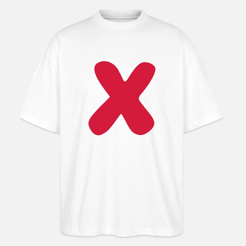 x cross statement icon - Stanley/Stella Oversized Unisex Organic T-shirt Blaster 2.0 - white