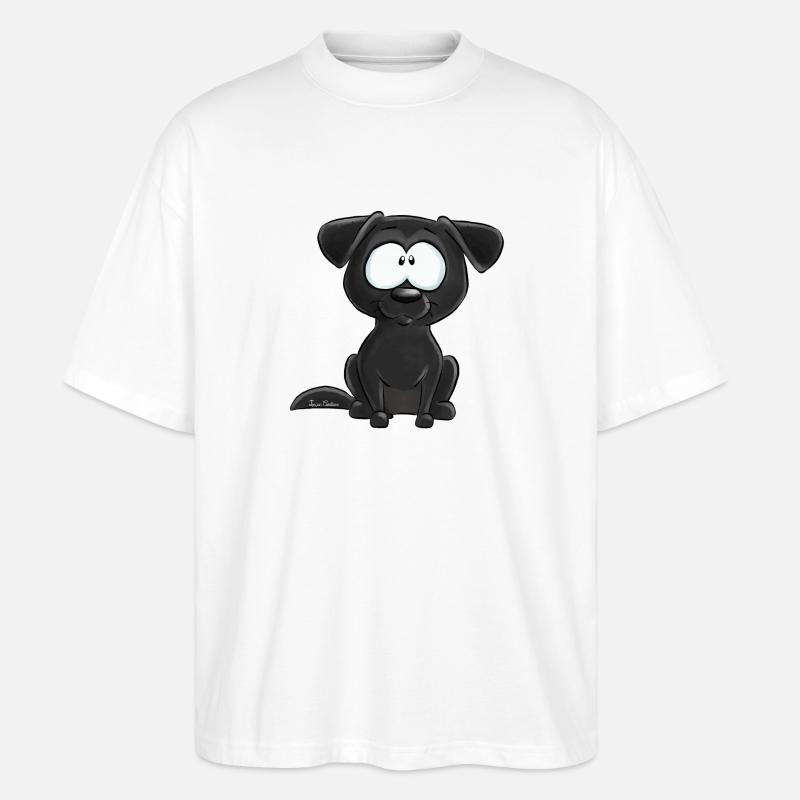 Schwarzer Labrador - Stanley/Stella Oversized Unisex Bio T-Shirt Blaster 2.0 - Weiß