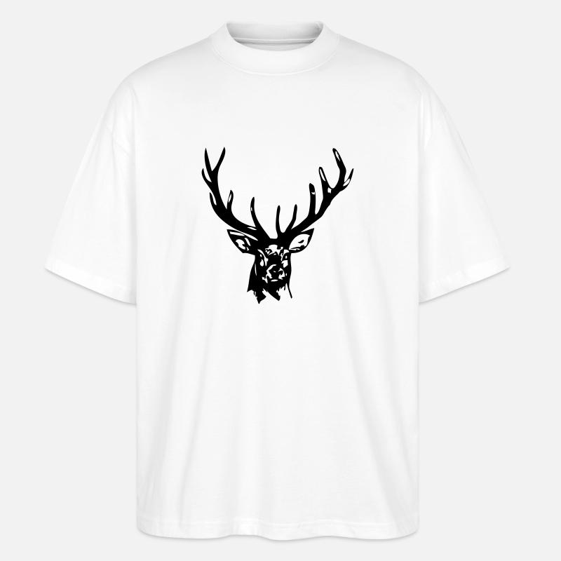Hirsch - Deer - Stanley/Stella Oversized Unisex Bio T-Shirt Blaster 2.0 - Weiß