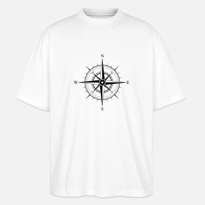 Kompass Geschenk Idee - Stanley/Stella Oversized Unisex Bio T-Shirt Blaster 2.0 - Weiß