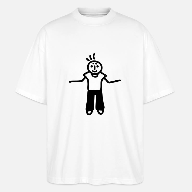 Strichmännchen egal - Stanley/Stella Oversized Unisex Bio T-Shirt Blaster 2.0 - Weiß