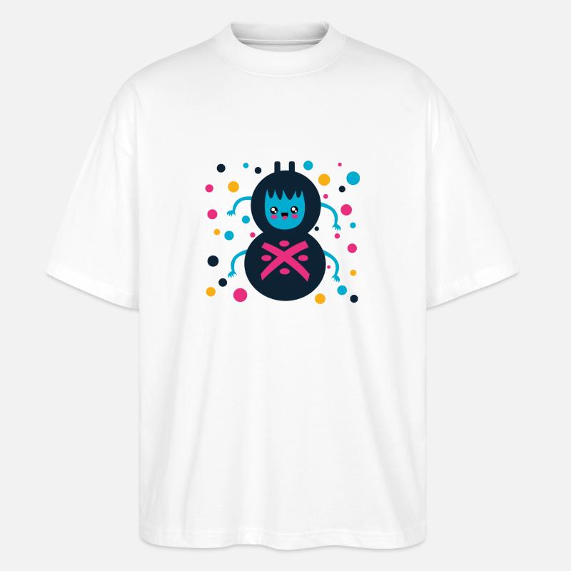 cute spider, gift, spinner - Stanley/Stella Oversized Unisex Organic T-shirt Blaster 2.0 - white