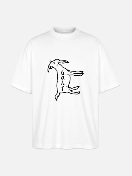 Goat 90 ° left - Stanley/Stella Oversized Unisex Organic T-shirt Blaster 2.0 - white