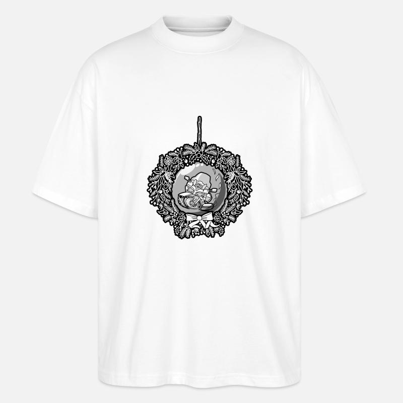 Weihnachtskranz FJR RECHTS - Stanley/Stella Oversized Unisex Bio T-Shirt Blaster 2.0 - Weiß