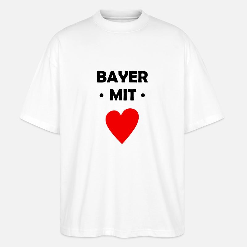 Bayer mit Herz - Stanley/Stella Oversized Unisex Bio T-Shirt Blaster 2.0 - Weiß