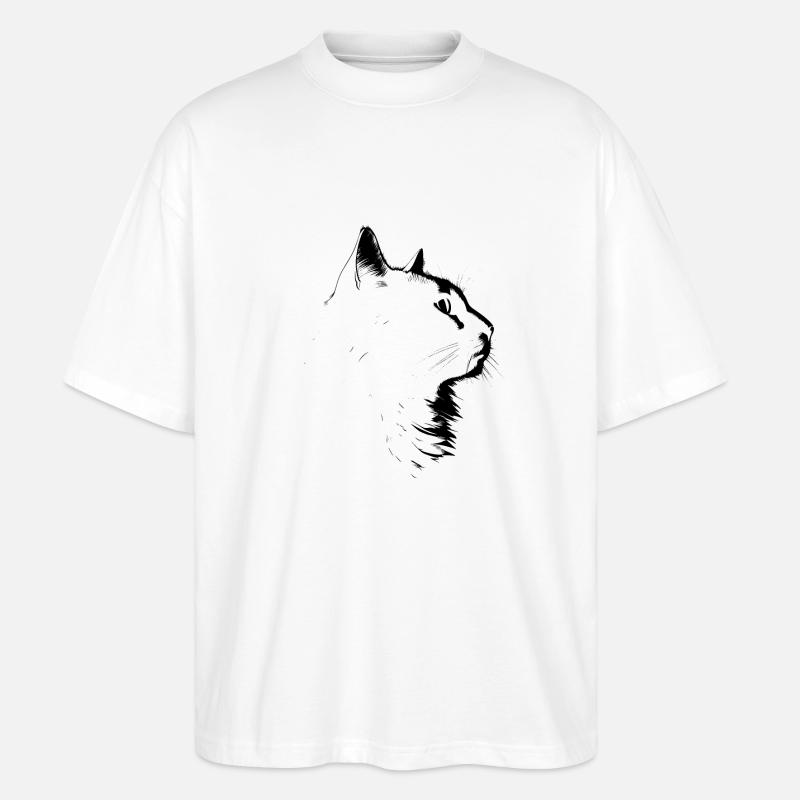 Chat, Motif De Chat - T-shirt bio Blaster 2.0 coupe oversize Stanley/Stella Unisexe - blanc